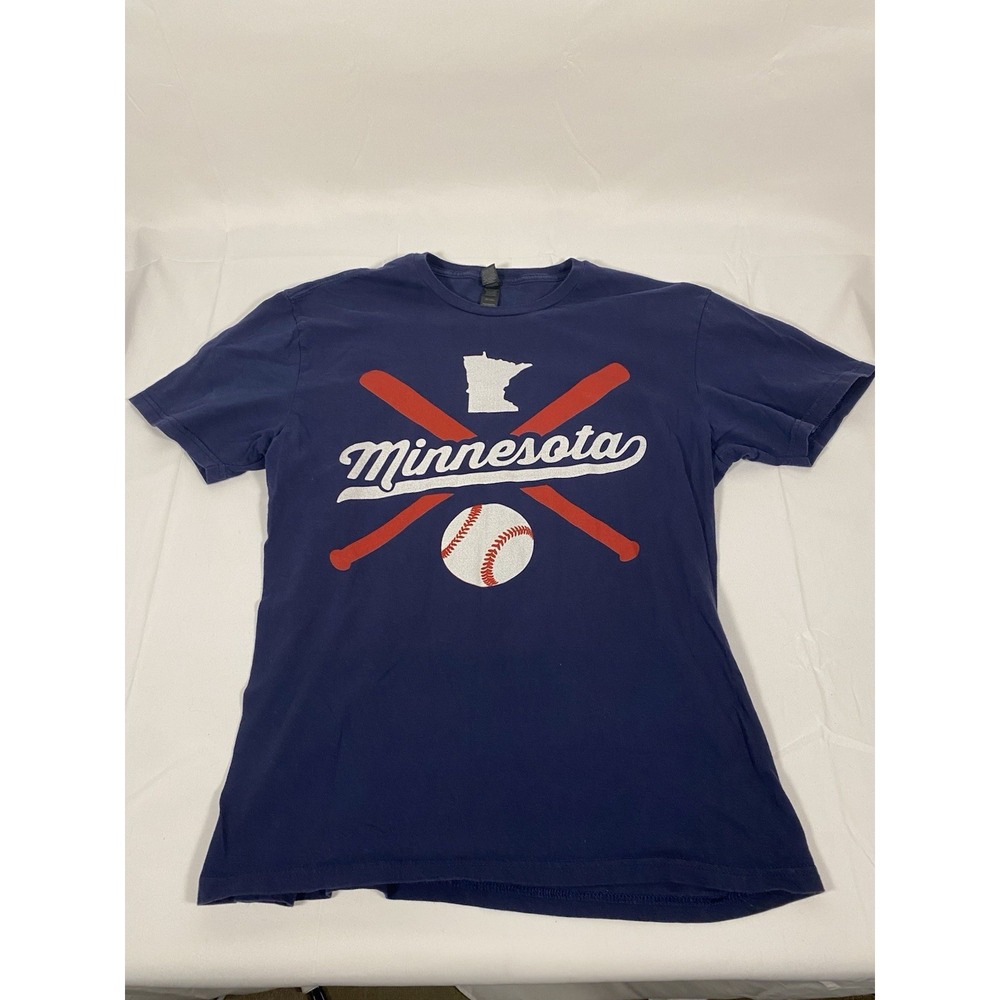 Minnesota Baseball T Shirt Mens Large Navy Gildan Softstyle Graphic Tee